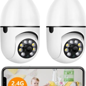 CCTV PTZ Bulb Camera 1080P WiFi Video Audio Recording Night Vision Indoor Outdoor